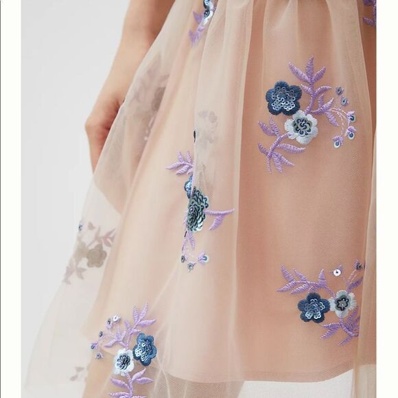 NWT Anthropologie Eva Franco Belle Sequined Tulle Mini Skirt Small #185 - Picture 3 of 5